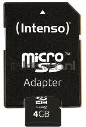 Intenso Micro SDHC kaart Class 10 4GB Product only