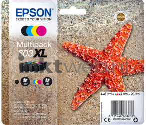 Epson 603XL Multipack zwart en kleur Front box