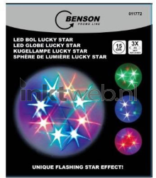 Benson LED Bol - Lucky star 10cm Front box