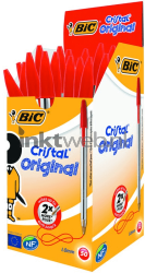 BIC Balpen Cristal medium 50-pack rood Combined box and product