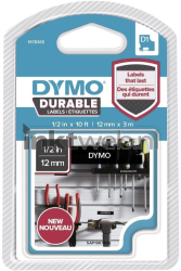 Dymo  D1 1978365 vinyl tape wit op zwart breedte 12 mm