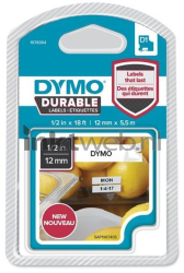 Dymo  D1 1978364 vinyl tape zwart op wit breedte 12 mm Front box