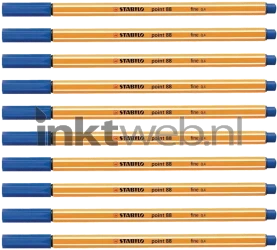 Stabilo point 88 fineliner 10-pack blauw Product only