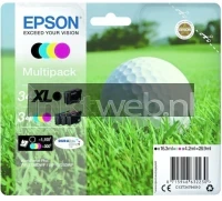 Epson 34XL / 34 (Opruiming 4 x 1-pack los) zwart en kleur