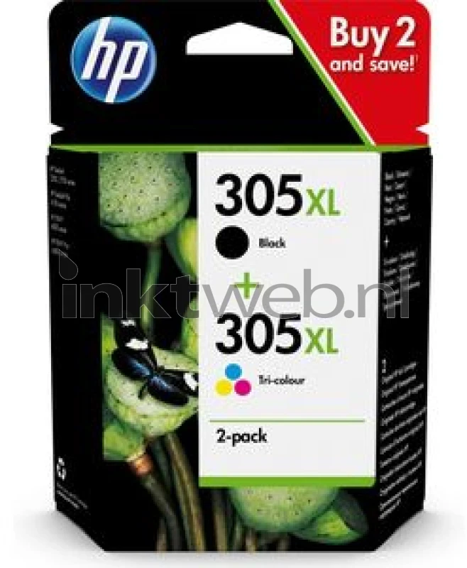 HP 305XL Multipack zwart en kleur (Origineel Hoge Capaciteit)