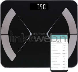 Silvergear Bluetooth Smart Scale zwart Product only