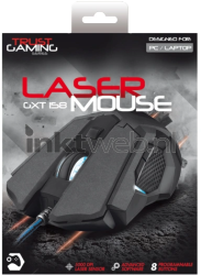 Trust GXT158 Orna laser gaming muis grijs Front box