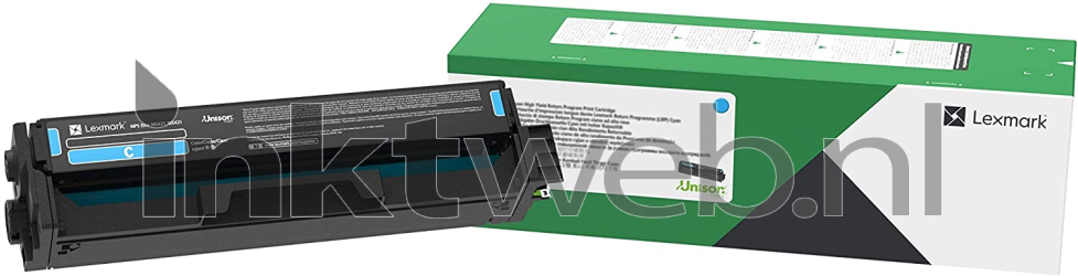 Lexmark C332HC0 cyaan Combined box and product