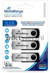 MediaRange USB flash drive 16GB 3-pack Front box