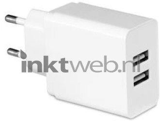 MediaRange Dubbele USB-lichtnetlader 3.1 A vermogen wit Product only