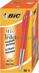 BIC Balpen Clic M10 50 stuks rood 1199190123-50