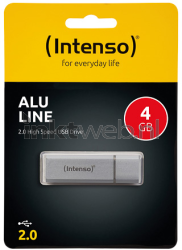 Intenso Alu Line USB Stick 4GB zilver Front box