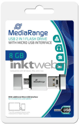 MediaRange USB nano flash drive 8GB met micro USB adapter Front box