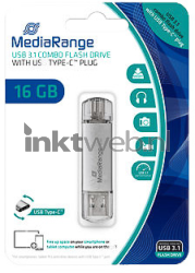 MediaRange USB 3.0 Type C combo flash drive 16GB Front box