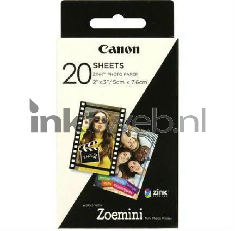 Canon Zoemini Fotopapier 2x3 Glans | | 20 vellen (Origineel)
