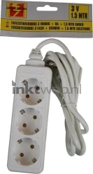 Bellson Stekkerdoos 3-voudig wit - 1,5 meter Combined box and product