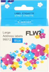 FLWR Dymo  99012 adreslabel 36 mm x 89 mm  blauw Front box
