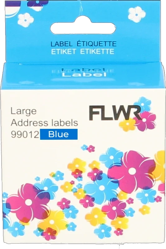FLWR Dymo 99012 adreslabel 36 mm x 89 mm blauw