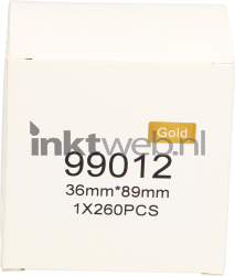 Huismerk Dymo  99012 adreslabel 89 mm x 36 mm  goud IW-99012-Gold