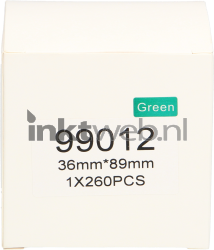Huismerk Dymo  99012 adreslabel 36 mm x 89 mm  groen Front box