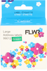 FLWR Dymo  99012 adreslabel 36 mm x 89 mm  groen Front box