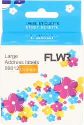 FLWR Dymo  99012 adreslabel 36 mm x 89 mm  oranje Front box