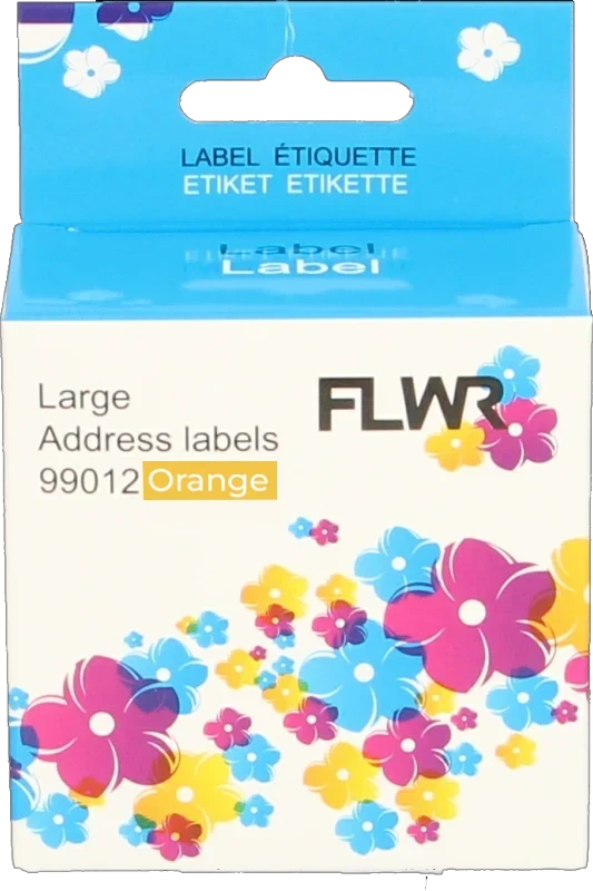FLWR Dymo 99012 adreslabel 36 mm x 89 mm oranje