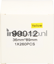 Huismerk Dymo  99012 adreslabel 36 mm x 89 mm  geel Front box