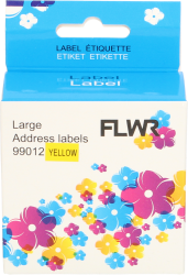 FLWR Dymo  99012 adreslabel 36 mm x 89 mm  geel Front box