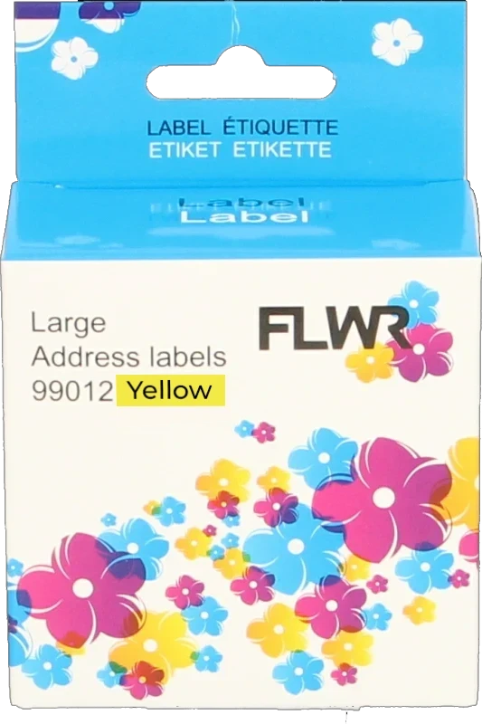 FLWR Dymo 99012 adreslabel 36 mm x 89 mm geel