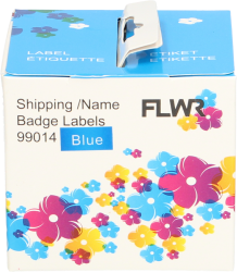 FLWR Dymo  99014 Adreslabel groot 101 mm x 54 mm  blauw Front box