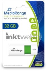 MediaRange USB flash drive 32GB color edition groen Front box