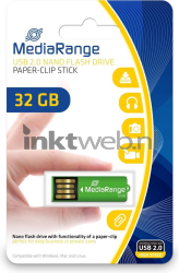 MediaRange USB nano flash drive 32GB paper-clip stick Front box