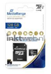MediaRange microSDXC geheugenkaart 128GB met adapter Front box