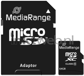 MediaRange microSDXC geheugenkaart 64GB met adapter Product only