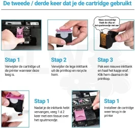 Huismerk G&G 302XL EcoSaver 3-in-1 pack zwart Diverse