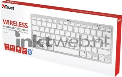 Trust Nado draadloos QWERTZ toetsenbord wit Front box