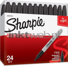 Sharpie 24-pack permanente markers dunne punt zwart Front box