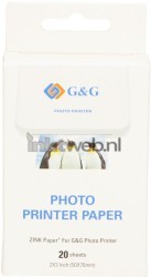 Huismerk G&G  Zink Plakbaar Instant Fotopapier (7.6 x 5cm) Glans  20 stuks GG-ZP023-20