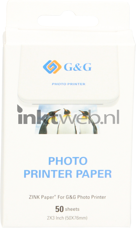 Fobie Onderhoud zonne Huismerk G&G Zink Plakbaar Instant Fotopapier (7.6 x 5cm) Glans 50 vellen  (Huismerk (compatible))