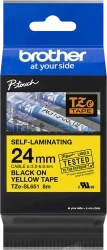 Brother  TZe-SL651 zwart op geel breedte 24 mm Front box