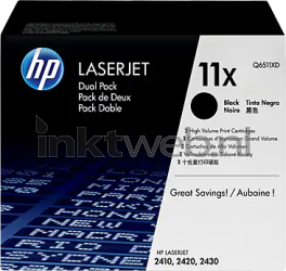 HP 11XD dual pack zwart Front box