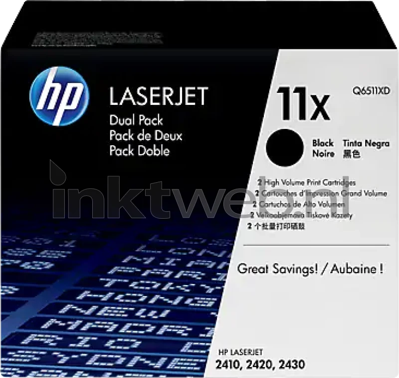 HP 11XD dual pack zwart (Origineel)