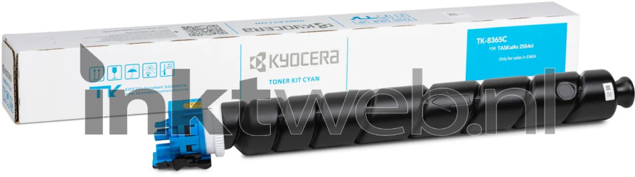 Kyocera Mita TK-8365C cyaan Combined box and product
