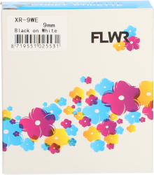 FLWR Casio  XR-9WE zwart op wit breedte 9 mm Front box