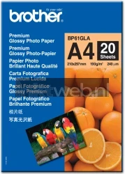 Brother  BP61GLA Fotopapier Glans | A4 | 190 gr/m² 20 stuks Front box