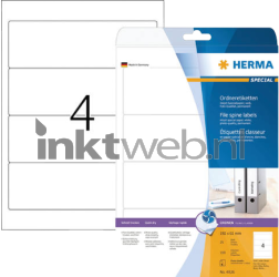 Herma 5095 Permanente Papieretiket 192 x 61mm wit Product only