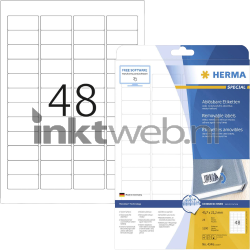 Herma 4346 Verwijderbare Papieretiket 45,7 x 21,2mm (1200 stuks) wit