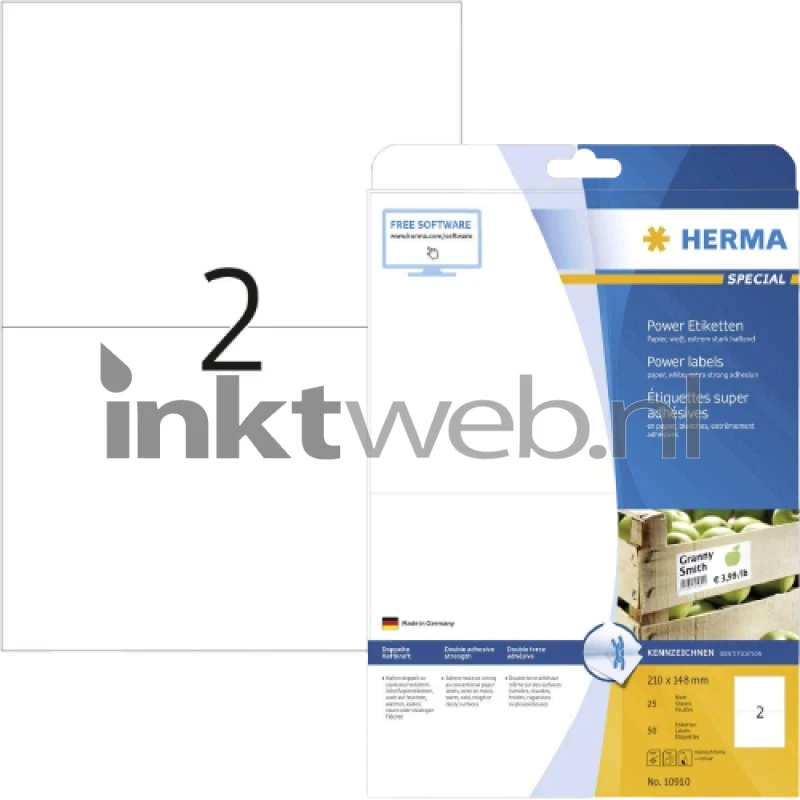Herma 10910 Permanente Papieretiket 210 x 148mm wit