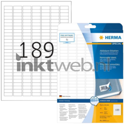 Herma 10001 Premium Verwijderbare Papieretiket 25,4 x 10mm (4725 stuks) wit 10001